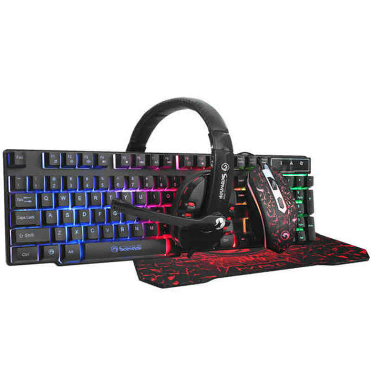 Keyboard with Gaming Mouse Scorpion GA30378035 Spanish Qwerty