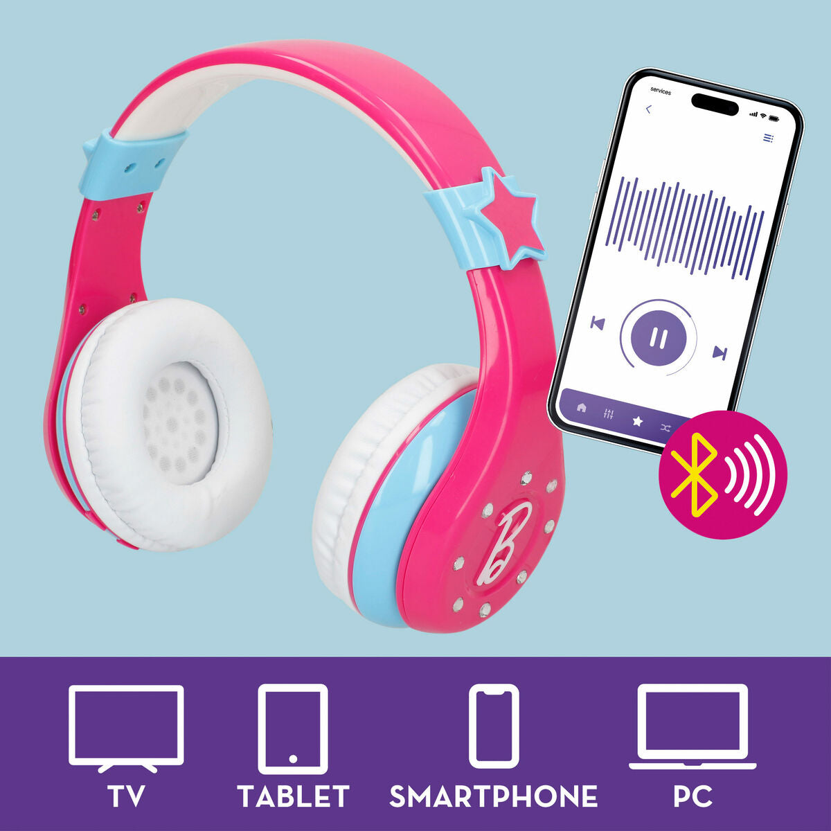 Bluetooth Headphones Barbie-3