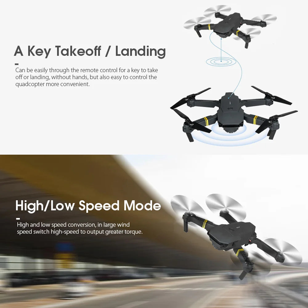 4K HD Dual-Camera Foldable FPV Drone with Wi-Fi, Wide-Angle Lens & Portable Design