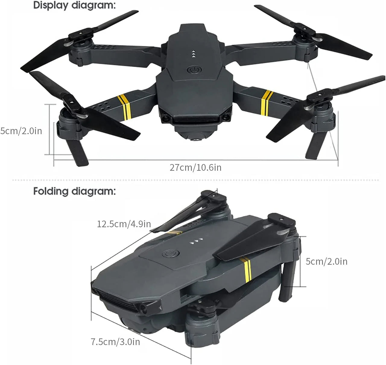 4K HD Dual-Camera Foldable FPV Drone with Wi-Fi, Wide-Angle Lens & Portable Design