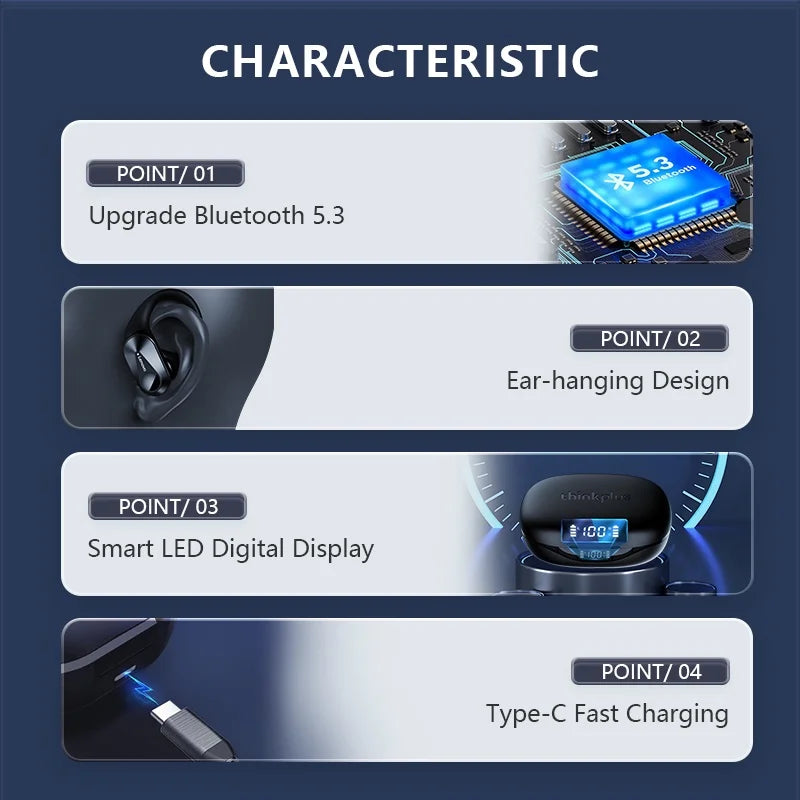 Original Lenovo LP75 TWS Bluetooth V5.3 Headphones Wireless LED