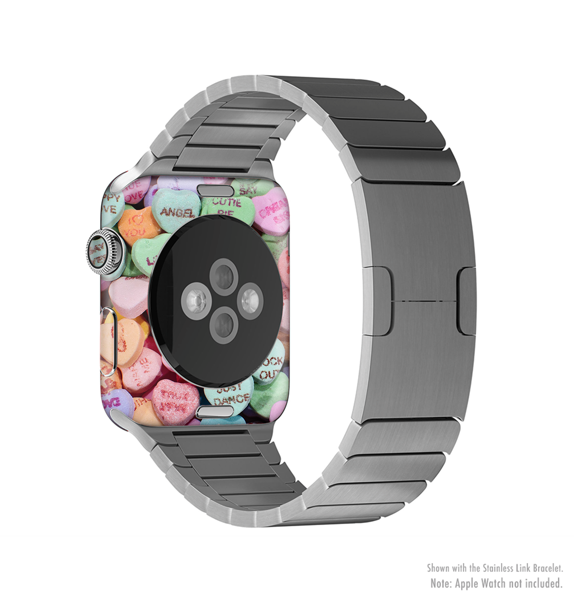 The Candy Worded Hearts Full-Body Skin Kit for the Apple Watch