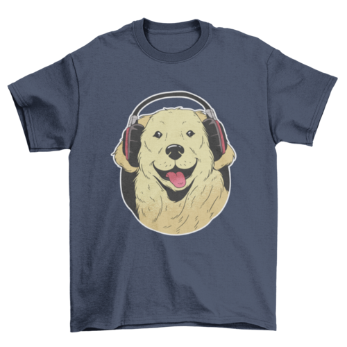 Headphone Golden Retriever T-shirt