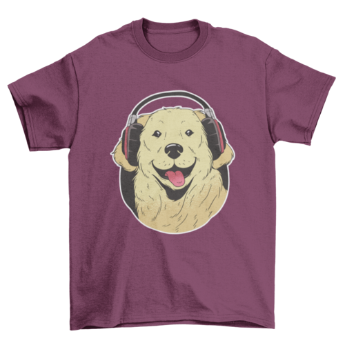 Headphone Golden Retriever T-shirt