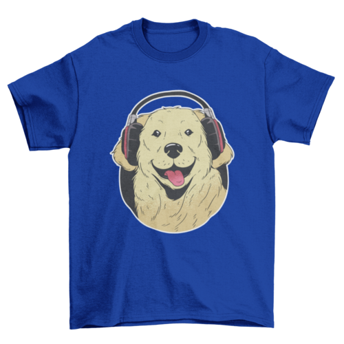 Headphone Golden Retriever T-shirt