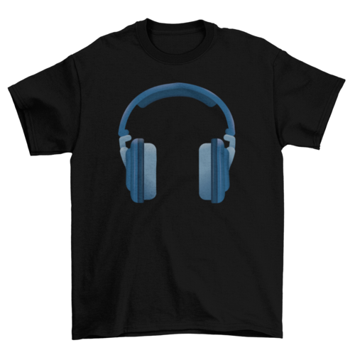 Realistic headphones t-shirt