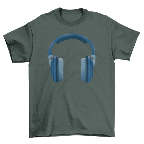 Realistic headphones t-shirt