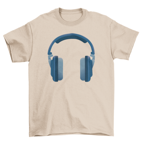 Realistic headphones t-shirt