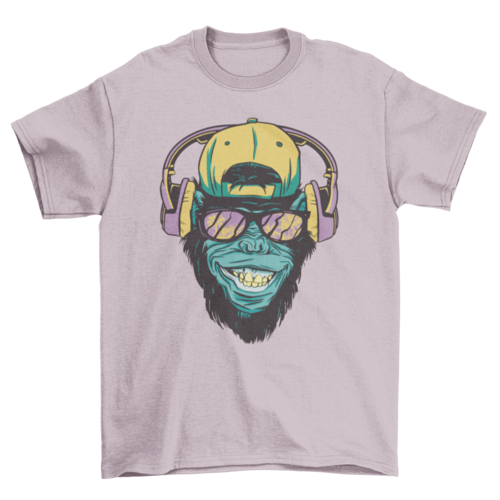 Monkey with headphones t-shirt