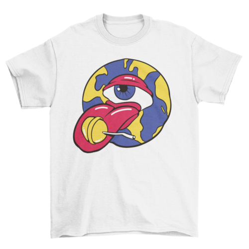 Trippy eyeball with a lollipop t-shirt