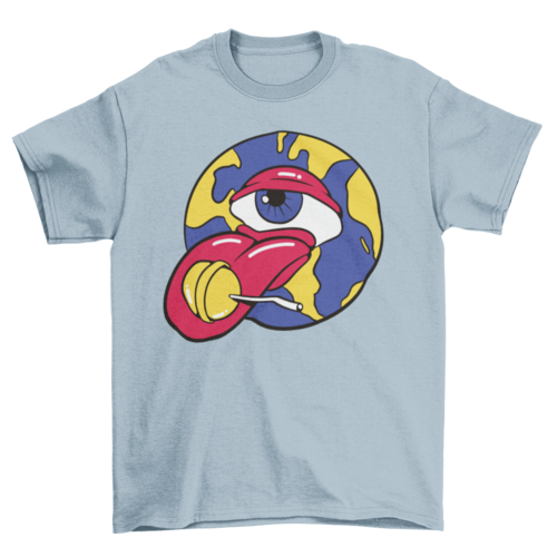 Trippy eyeball with a lollipop t-shirt