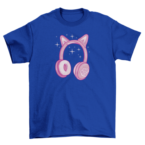 Cute cat ears headphones t-shirt design