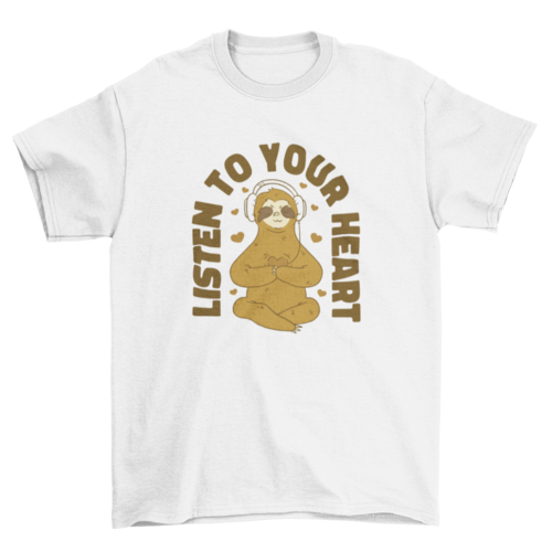 Sloth with headphones t-shirt design