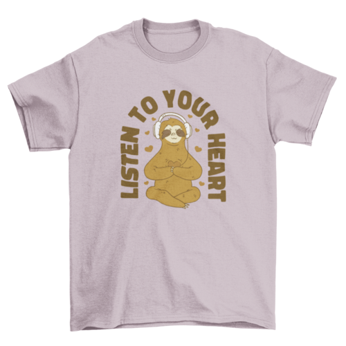 Sloth with headphones t-shirt design