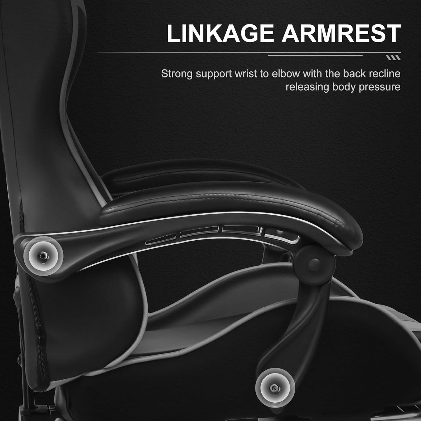 Gaming Chair, Computer Chair with Footrest and Lumbar Support, Height