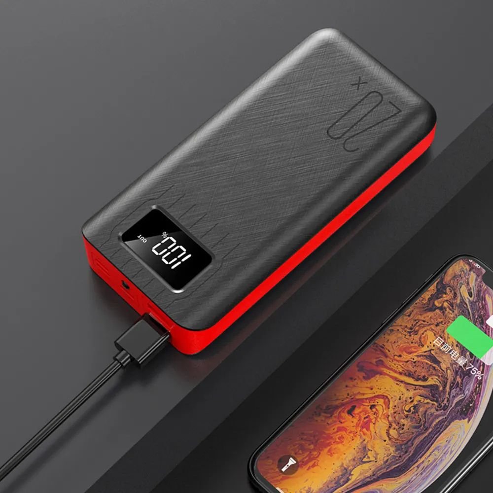 20,000mAh Power Bank | Dual USB Fast Charger & LED Light