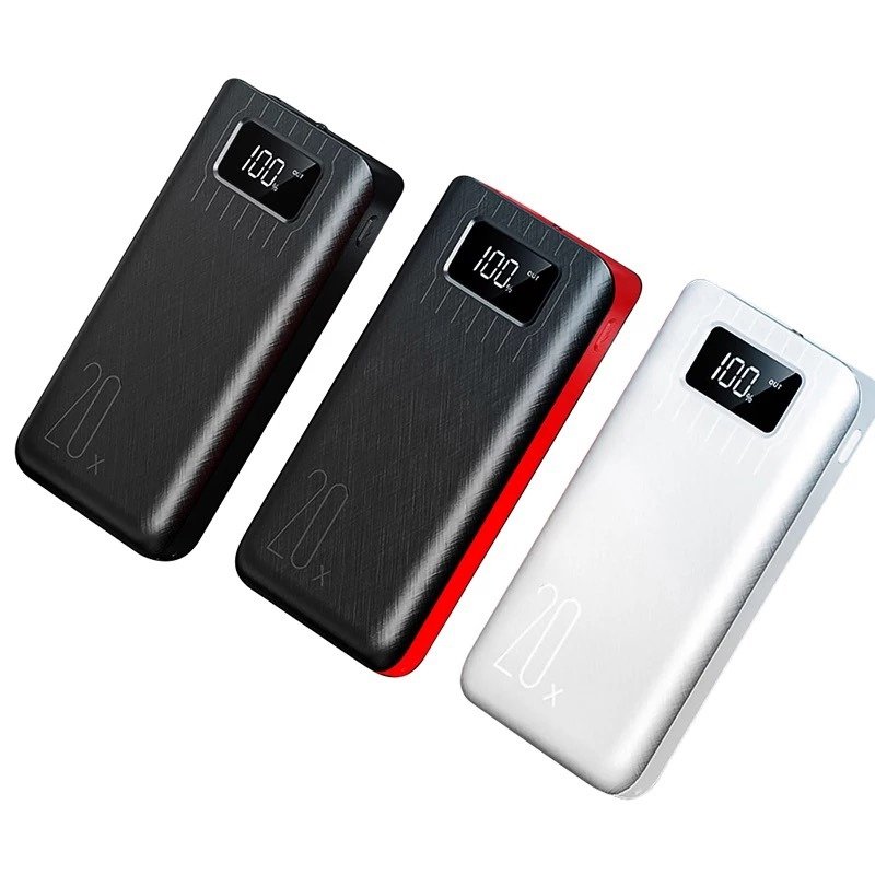 20,000mAh Power Bank | Dual USB Fast Charger & LED Light