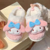 Sanrio Kuromi Cinnamoroll Hello Kitty Women'S Winter Warm Plush Cotton Slippers - Anti-Slip, Cute Indoor & Outdoor Home Shoes