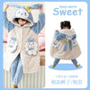 Hellokitty Anime Cinnamoroll Kuromi Parent-Child New Plush Pajamas Autumn Winter Kawaii Girl Kids Warm Bathrobe Homewear