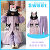 Hellokitty Anime Cinnamoroll Kuromi Parent-Child New Plush Pajamas Autumn Winter Kawaii Girl Kids Warm Bathrobe Homewear