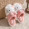 New Cinnamoroll Kuromi My Melody Anime Kawaii Girls Cotton Slippers Cartoon Cute Soft Warm Indoor Non-slip Sandals Flat Shoes