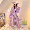 MINISO Cinnamoroll My Melody Cartoon Anime Girl's Heart Cute Hooded Coral Fleece Gown Women Absorbent Quick-Drying Bathrobe Gift
