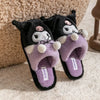 New Cinnamoroll Kuromi My Melody Anime Kawaii Girls Cotton Slippers Cartoon Cute Soft Warm Indoor Non-slip Sandals Flat Shoes