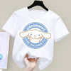 Cinnamoroll T-shirt Sanrio Children's Short-sleeved New Summer Y2K Clothes Girly Heart Soft Clothes Kawaii Birthday Gift