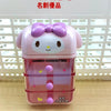 Cute Cinnamoroll Melody Mini Dresser Jewelry Organizer Desktop Drawer Storage Box Kawaii Home Decor Birthday Gift