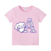Cinnamon Roll Children's T-shirt A-Z Letter Cartoon Fashion Girl Clothing Anime Children's Short Sleeved Loose Clothing Gift