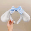 Sanrio Cinnamoroll Hair Accessories Cute Dog Headband Cartoon Plush Headband Cosplay Internet Celebrity Bow Cute Headband