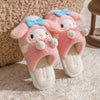 New Cinnamoroll Kuromi My Melody Anime Kawaii Girls Cotton Slippers Cartoon Cute Soft Warm Indoor Non-slip Sandals Flat Shoes