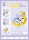 Flower Moon Sanrio Cinnamoroll Mini Building Blocks Losto Cat Dog Fox 3D Model Cartoon Animal Micro Brick Toys For Kids Gift