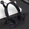 Foldable Luminous Headphones Wireless Bluetooth 5.0 Cute Cat Ear Headset with Mic Stereo Music Sport Earphone Support TF Card