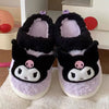 Sanrio Kuromi Cinnamoroll Hello Kitty Women'S Winter Warm Plush Cotton Slippers - Anti-Slip, Cute Indoor & Outdoor Home Shoes