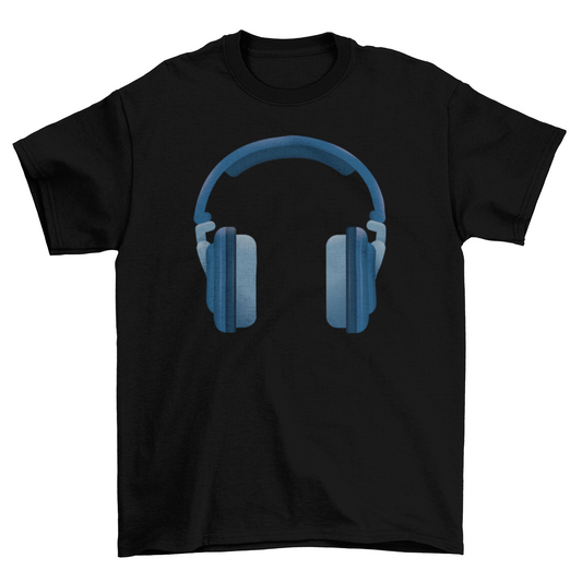 Realistic headphones t-shirt