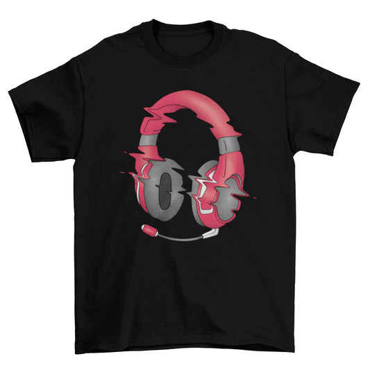 Glitchy headphones t-shirt