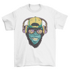 Monkey with headphones t-shirt