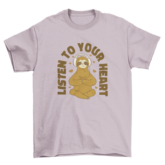 Sloth with headphones t-shirt design