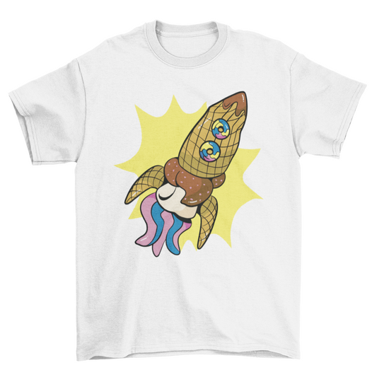 Sweet candy space rocket t-shirt design