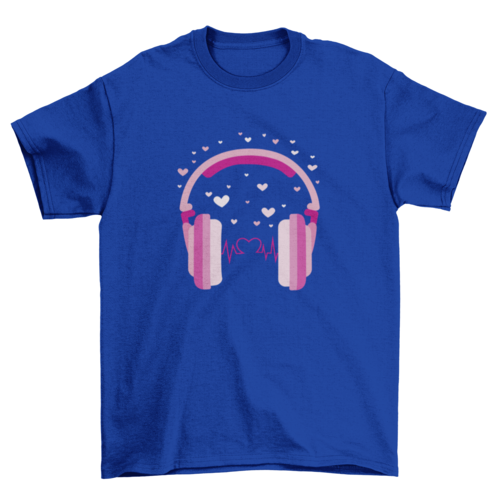 Valentine's day headphones t-shirt