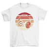 Headphones retro sunset t-shirt design